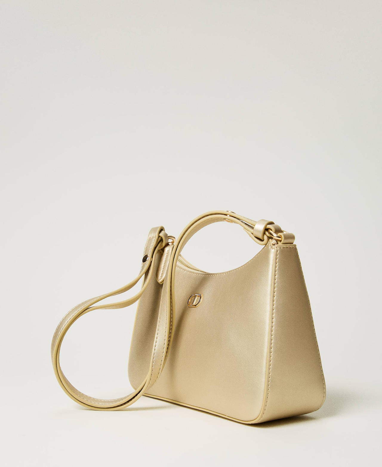 Mini hobo bag with logo Yellow Gold Woman 251TH7021_10366_02