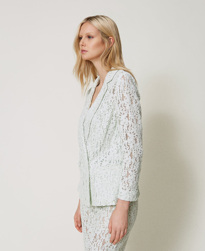 Floral lace blazer Water Green Woman 251TT2012_12371_02