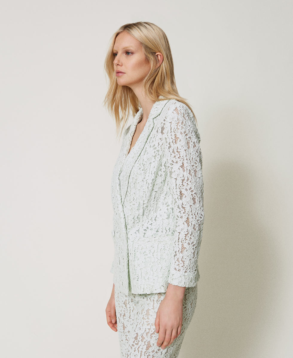Floral lace blazer Water Green Woman 251TT2012_12371_02