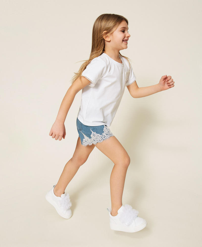 Baby-Jeansshorts mit Spitze Medium Blue Denim M&auml;dchen 261GB2032_03451_02