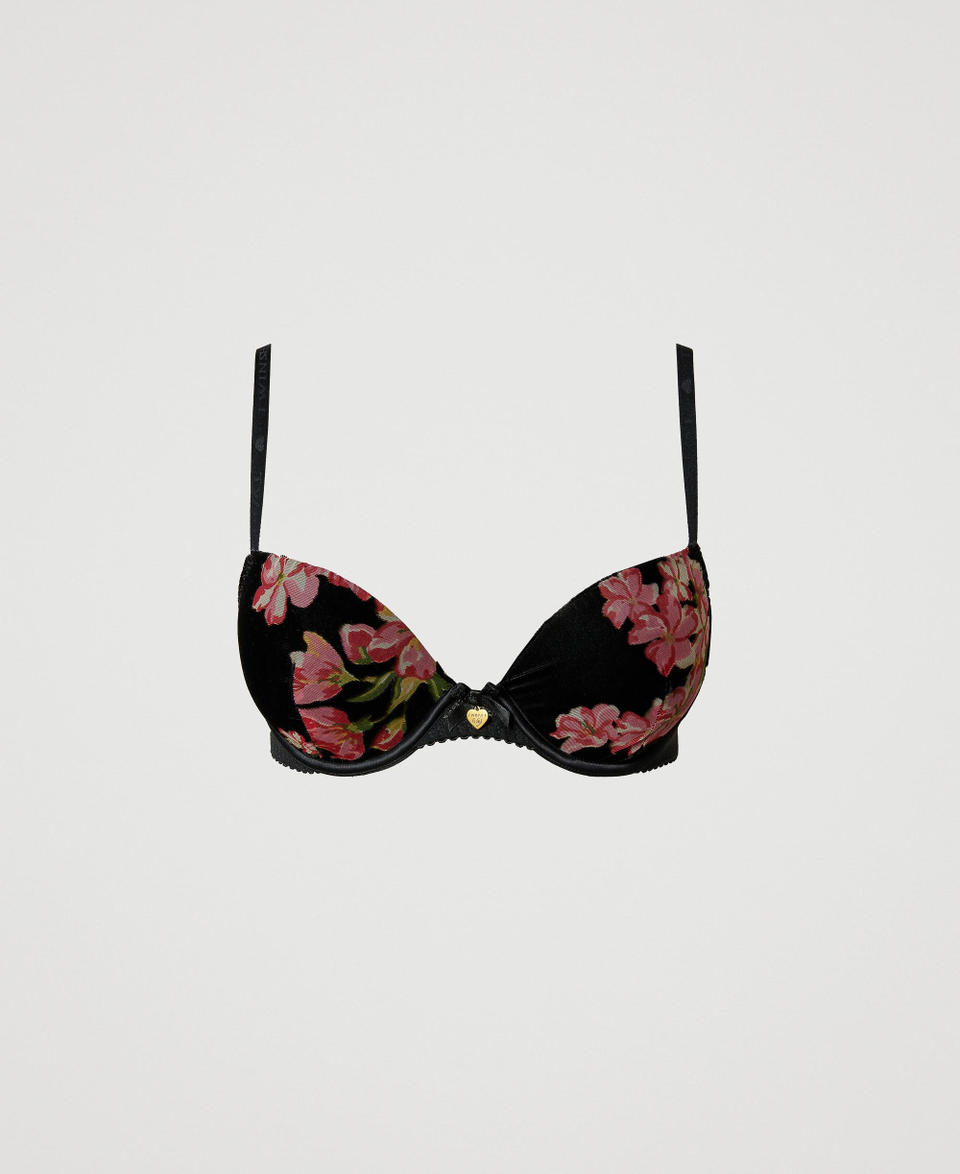 Dévoré velvet push-up bra Multicolour Blooming Woman 242LL6D44_11998_S0