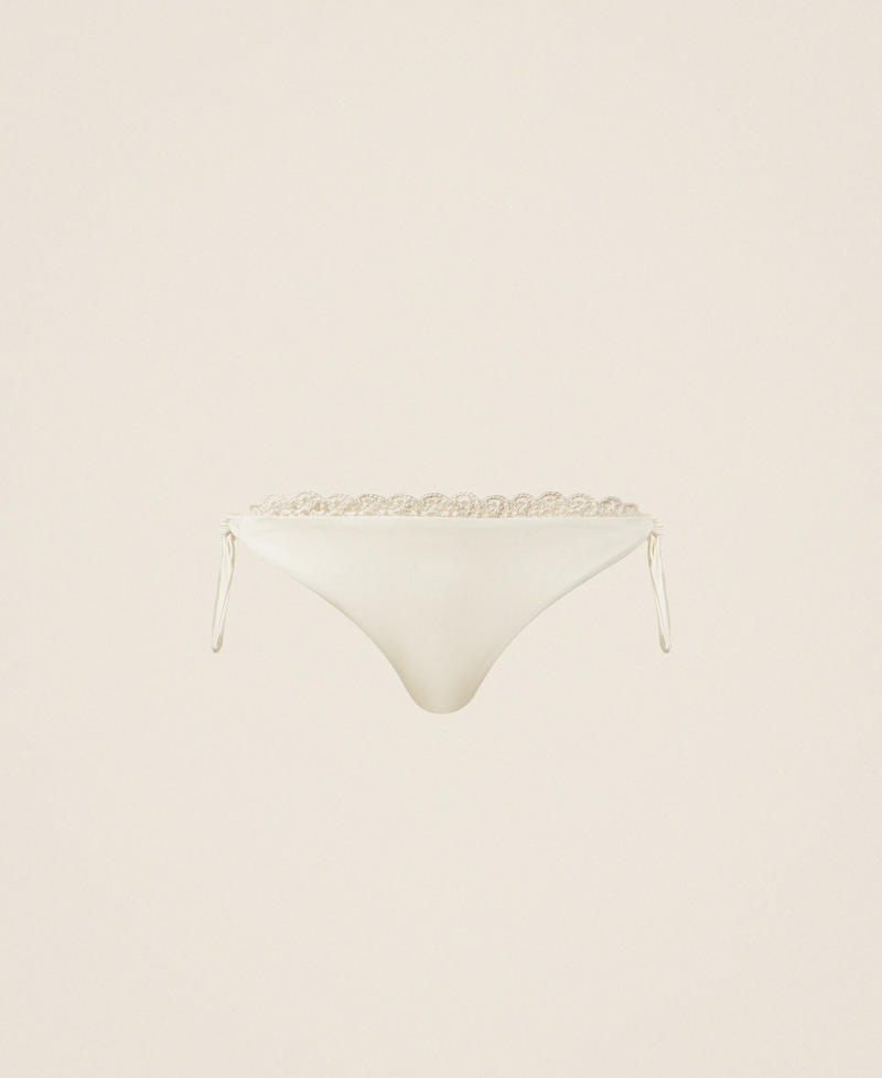 Bikinitanga mit H&auml;kel-Detail Wei&szlig; Vanille Frau 261LMME88_00145_S0