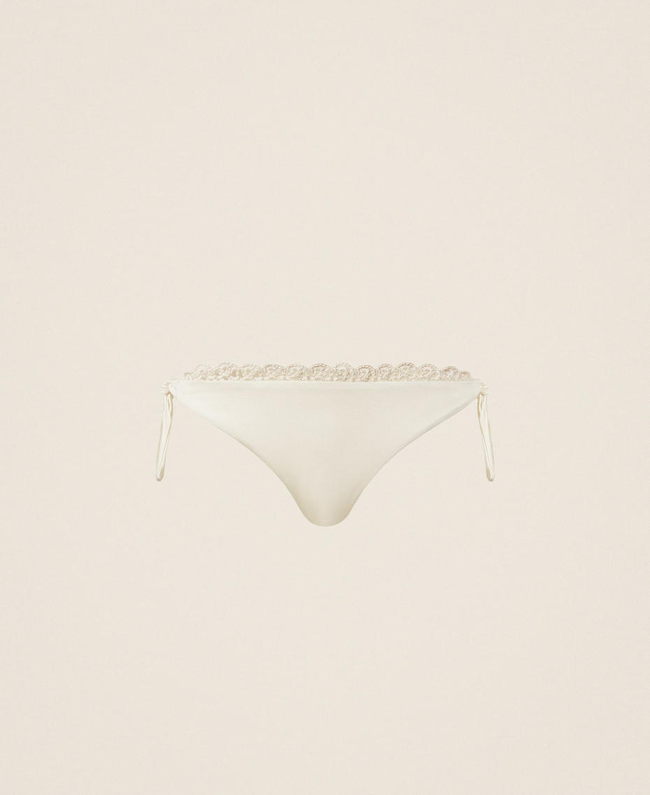 Bikinitanga mit H&auml;kel-Detail Wei&szlig; Vanille Frau 261LMME88_00145_S0