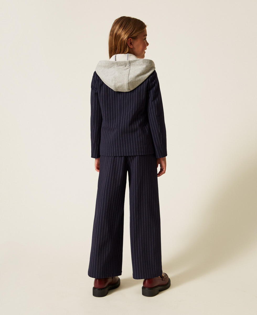 Pantal&oacute;n palazzo de rayas diplom&aacute;ticas Classic Blue / Raya Blanco Roto Ni&ntilde;a 252GJ2042_12713_03