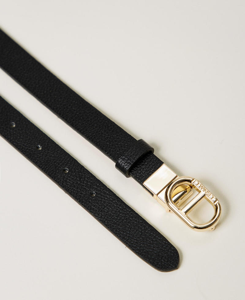 Reversible belt with Oval T buckle Two-tone Black/Delicate Beige Woman 251TA4100_12213_02