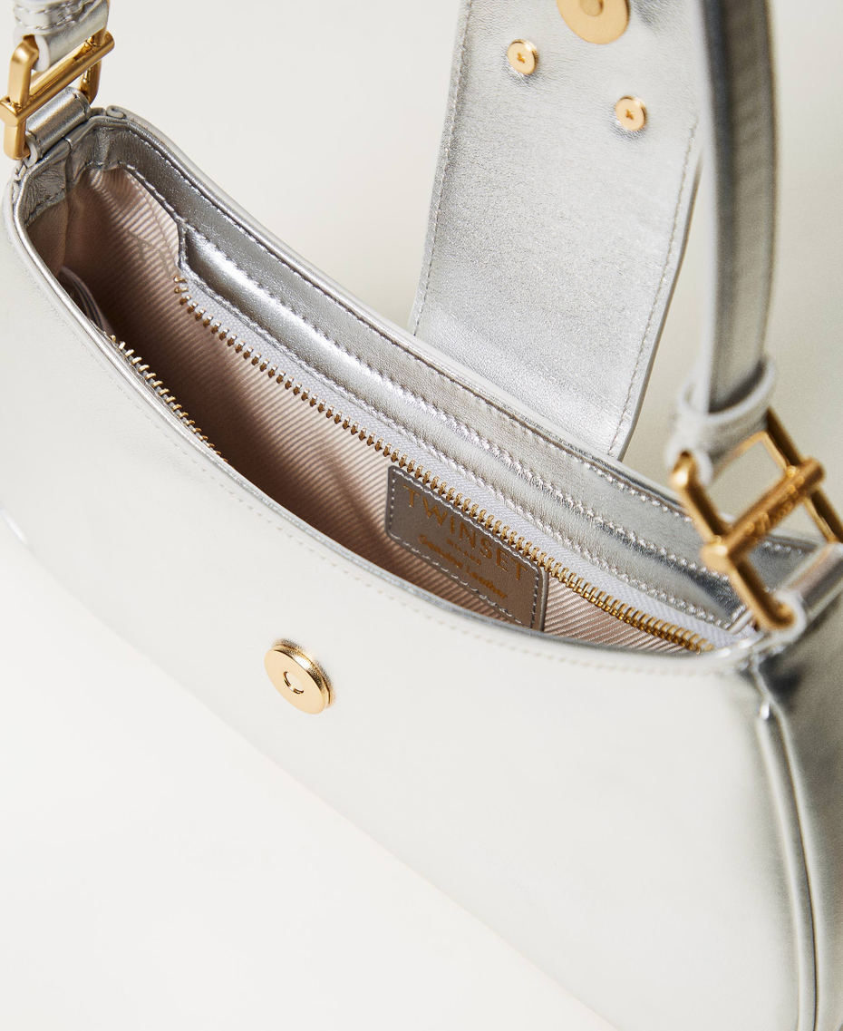 Hobo-Bag „Amie“ aus Metallic-Leder Silber Frau 251TB7112_00995_04