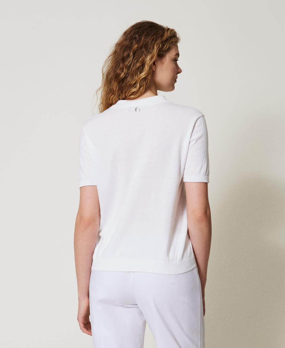 Camicia in maglia con ricami Bianco "Papers" Donna 251AX3011_00840_02