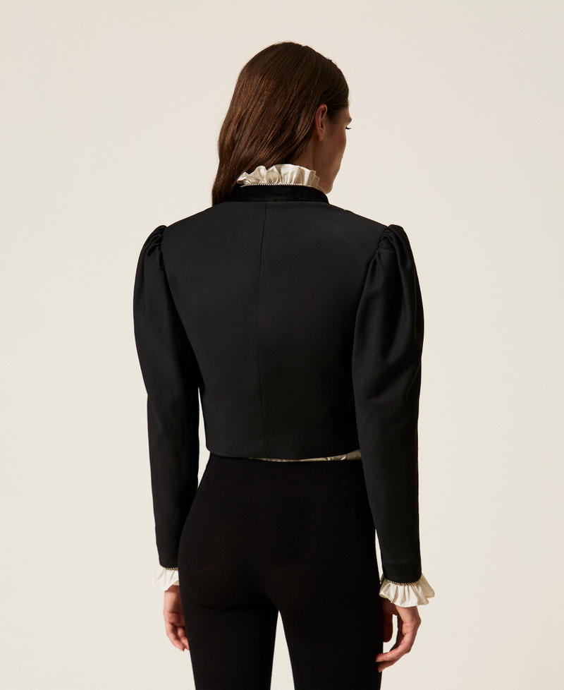 Giacca in misto lana e velluto Nero Donna 252TS2040_00006_03