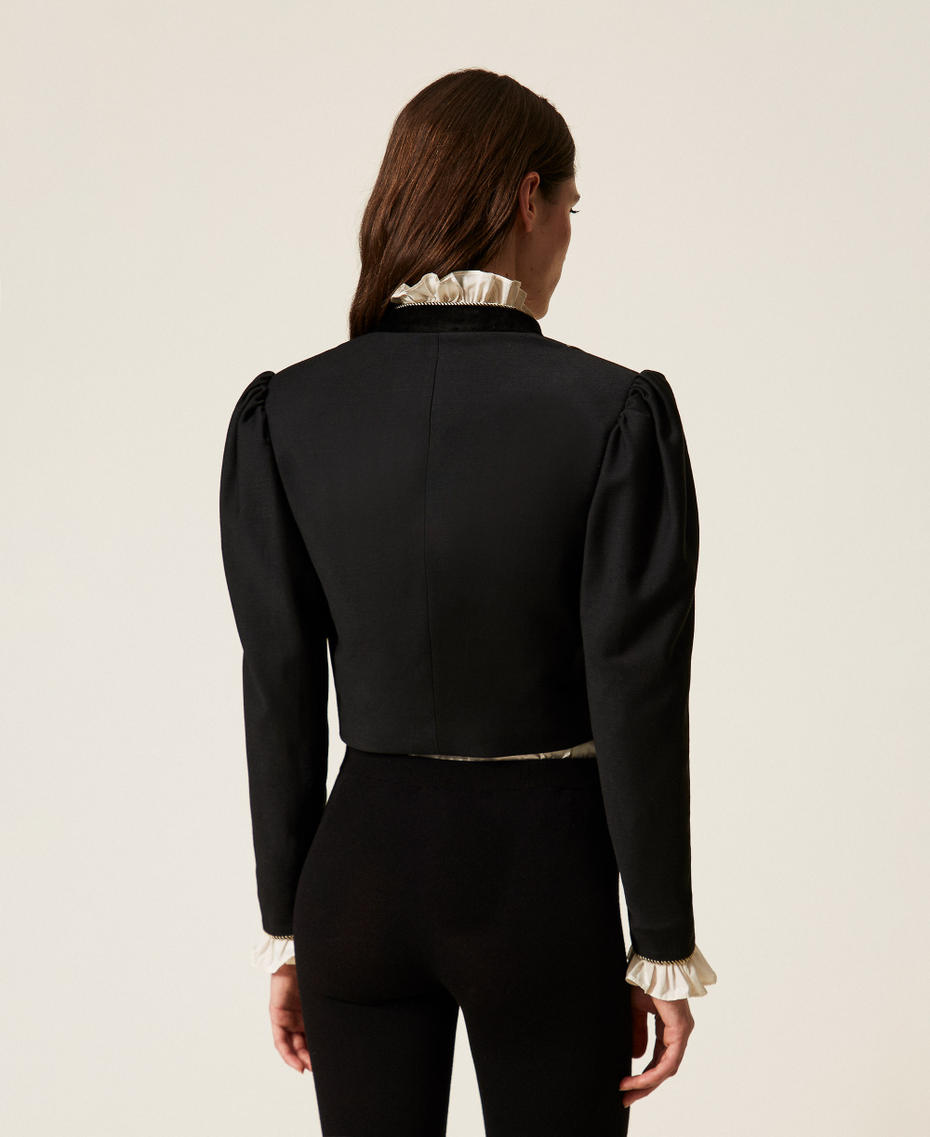 Giacca in misto lana e velluto Nero Donna 252TS2040_00006_03