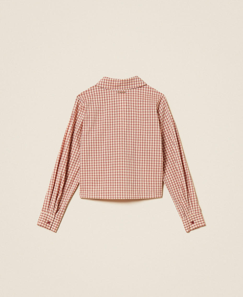 Chequered poplin shirt "Snow" White/Red Ruby Check Girl 262GJ2140_13863_S1