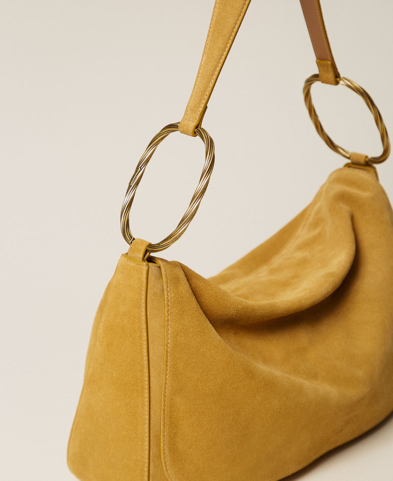 Large Liliane suede bag Mustard Woman 261TD8560_00028_02