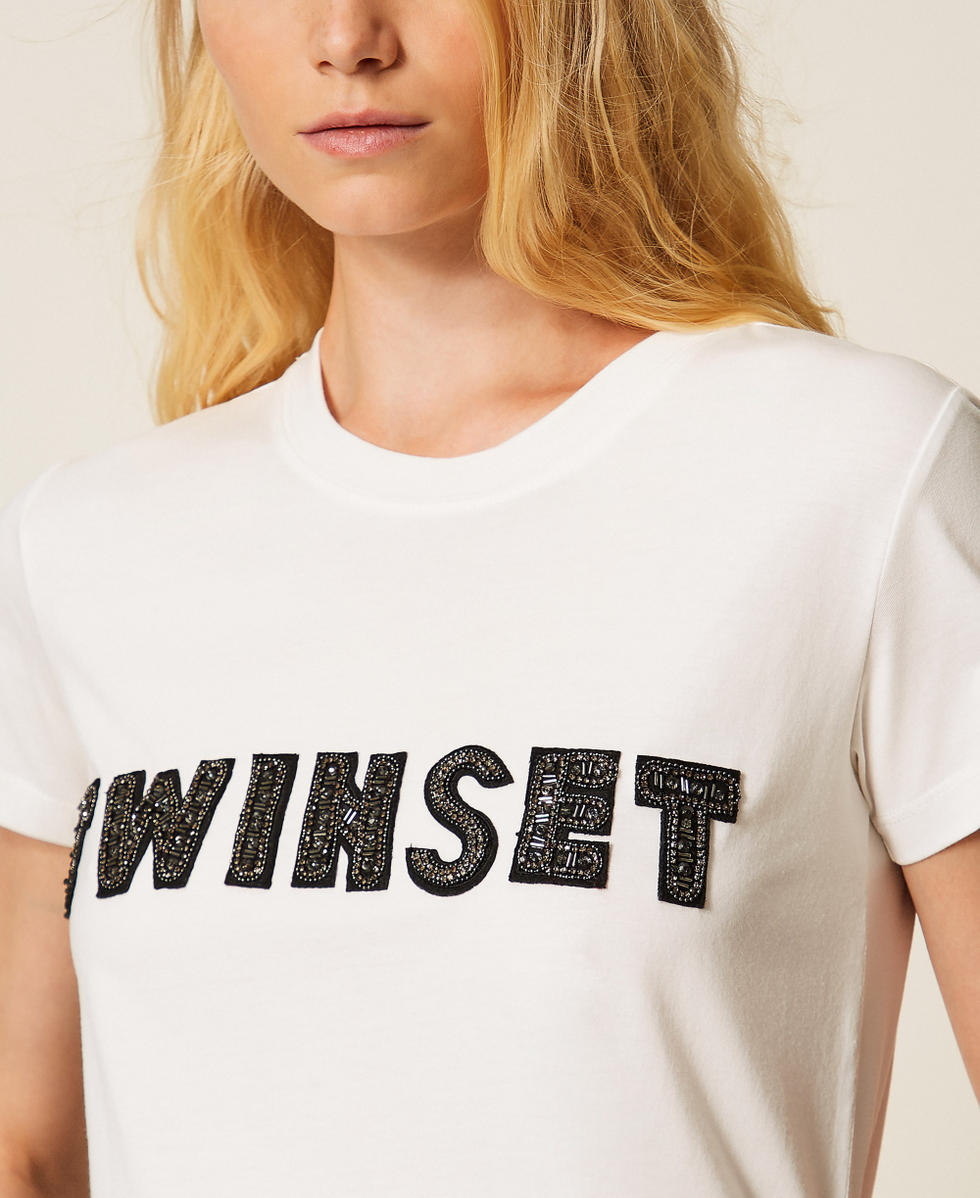 Футболка с вышитой нашивкой-логотипом Off White женщина 261LB2PAA_00526_04