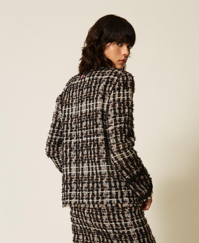 Blouson Myfo en tissu boucl&eacute; avec boutons bijoux
