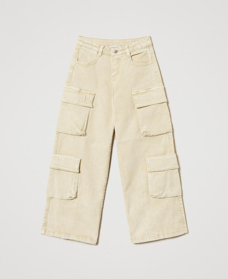 Pantalon cargo en bull Beige Chanvre Fille 251GJ2492_00310_S0