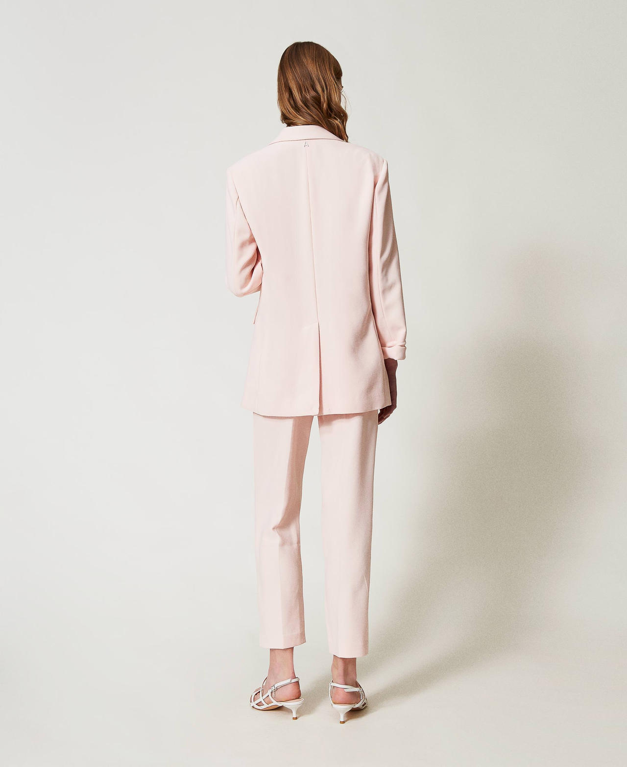 Crêpe piquet cigarette trousers Tender Pink Pink Woman 251AP2338_00619_02