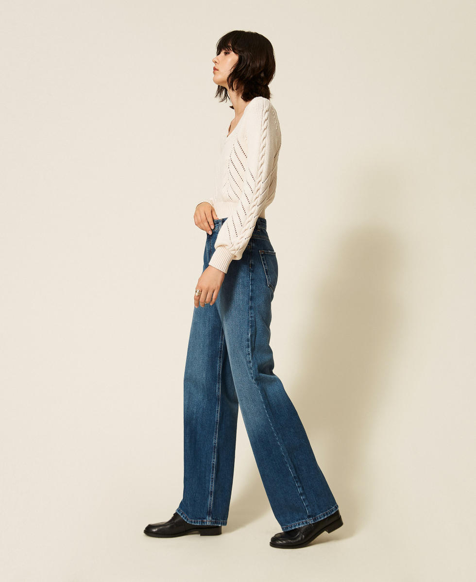 Jean ample avec cinq poches Bleu "Denim Moyen" Femme 262TP2590_01611_02