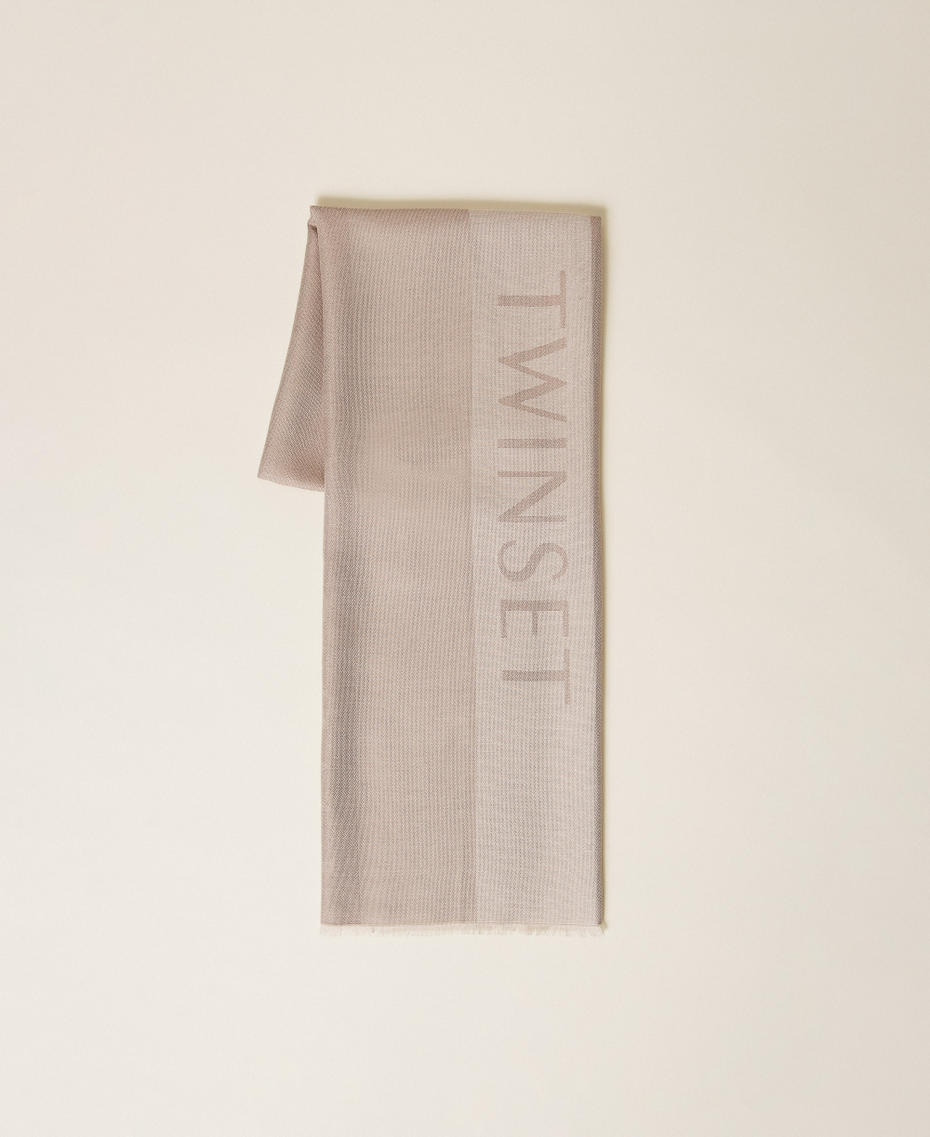 Jacquard stole with logo Mastics Woman 262TO5490_00369_01