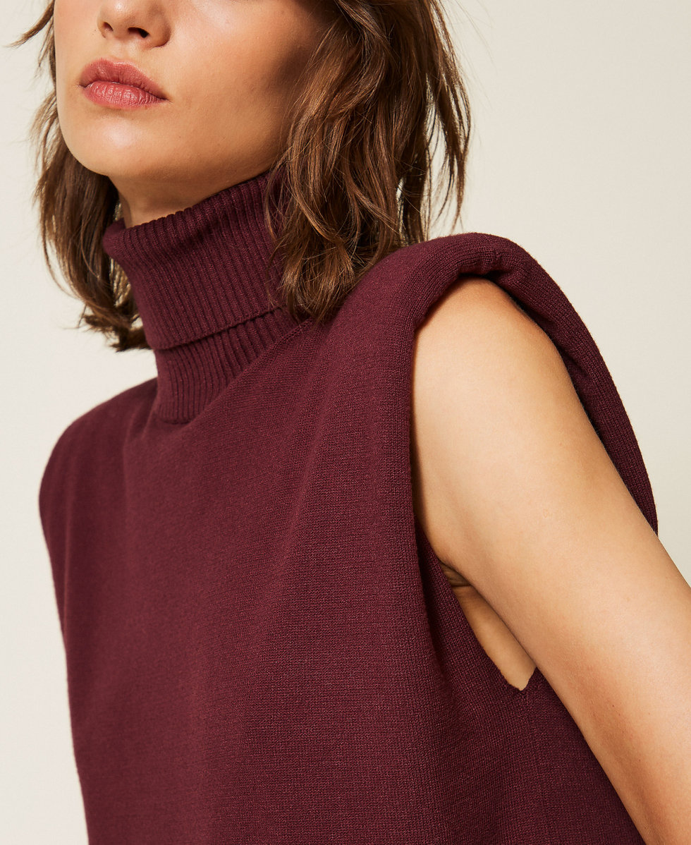 Short sleeveless knit dress "Wine tasting" Purple Woman 262TF3020_05609_04