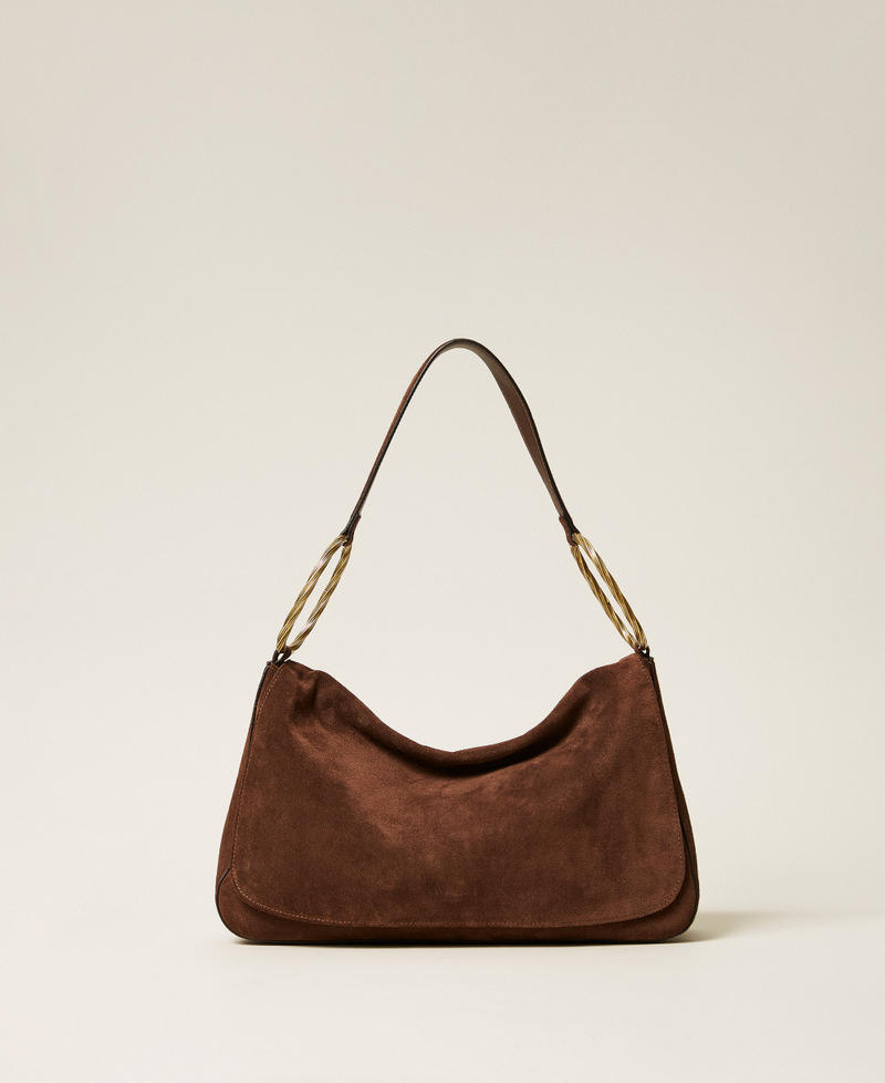 Borsa &lsquo;Liliane&rsquo; grande in suede Coffee Liqueur Donna 261TD8560_12110_01