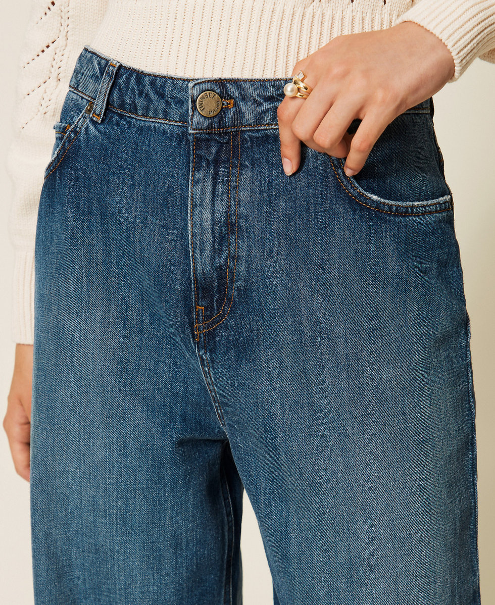 Jean ample avec cinq poches Bleu "Denim Moyen" Femme 262TP2590_01611_04