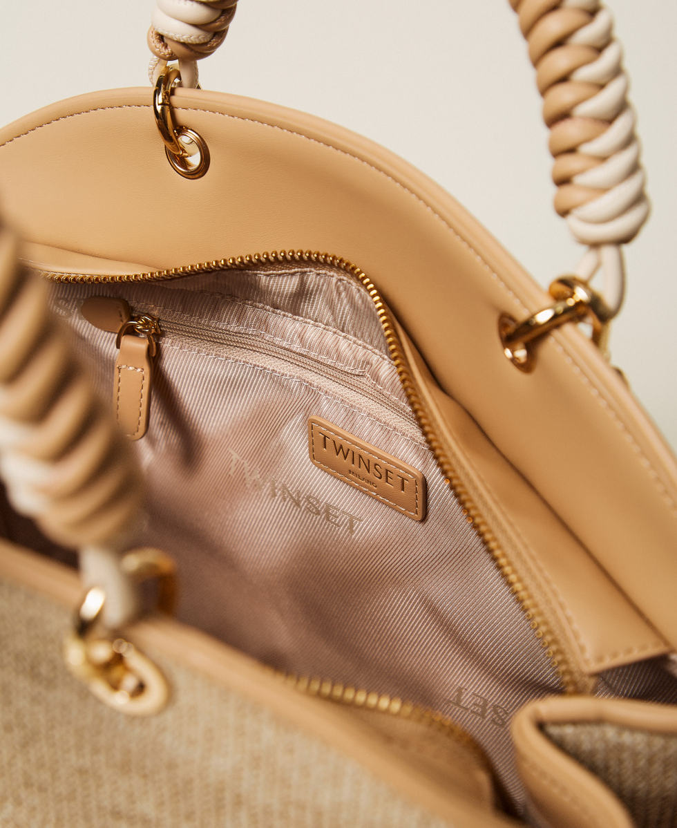 Raffia-effect bowler bag Straw Woman 261TB7053_00193_04