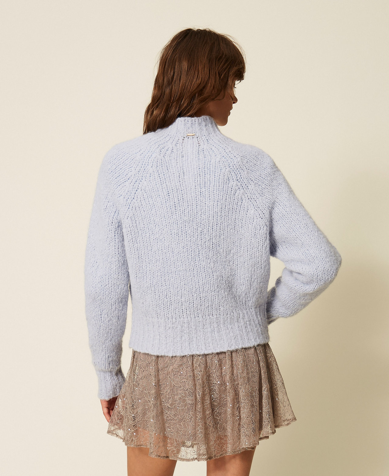 Alpaca blend jumper Light Dusty Blue Woman 262TF3040_14104_03