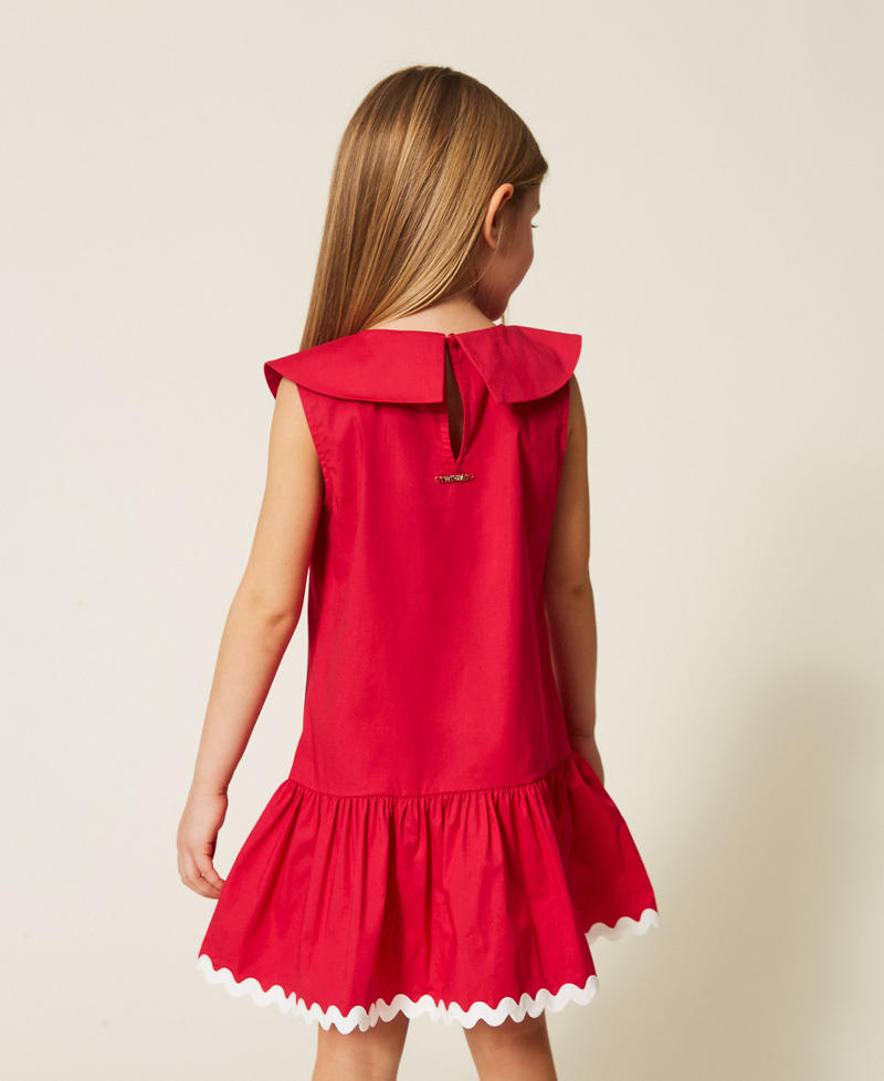 Robe courte pour fille en popeline avec petit col