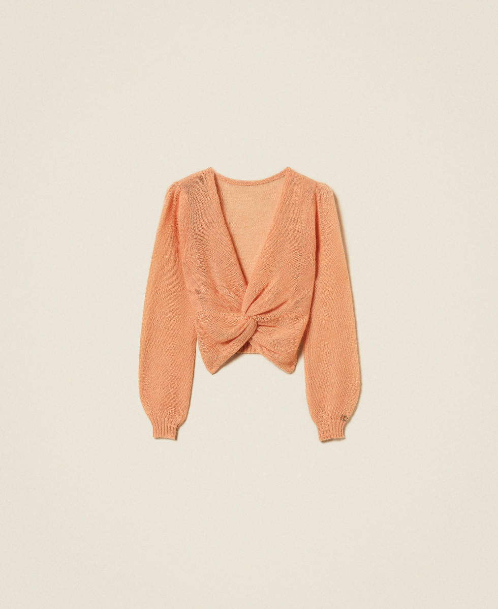 Mohair blend knit shrug