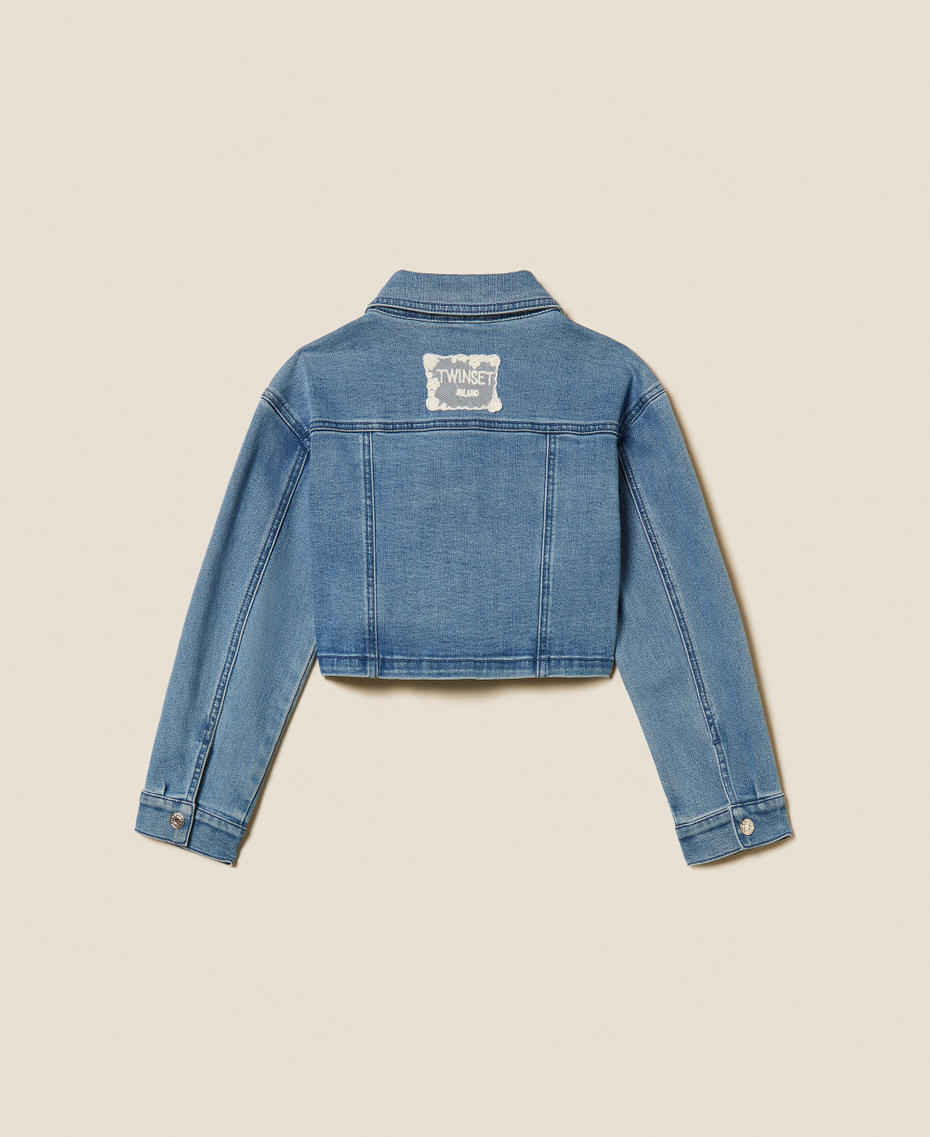 Cropped denim jacket Medium Blue Denim Girl 261GJ2080_03451_S1