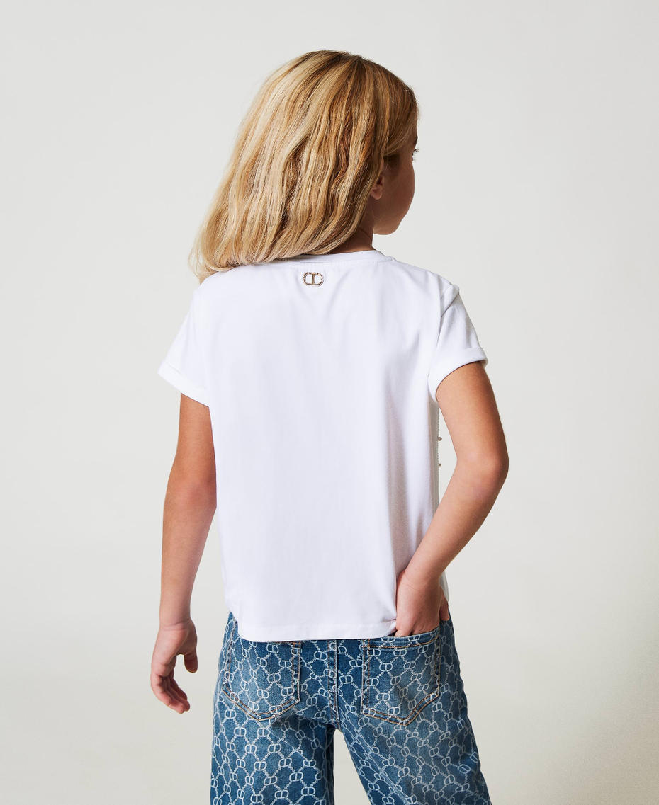 T-shirt avec strass et perles Blanc "Ice" Fille 251GJ2486_00808_03