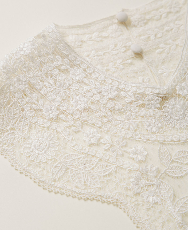 Kragen aus Makramee-Spitze Weiß Schnee Frau 252TS5FAA_00282_02