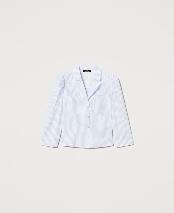 Striped poplin shirt