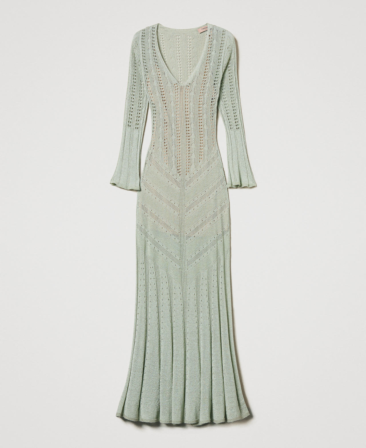 2-in-1-Maxistrickkleid Nymphe Lurex, hell Frau 251TT3180_12455_0S