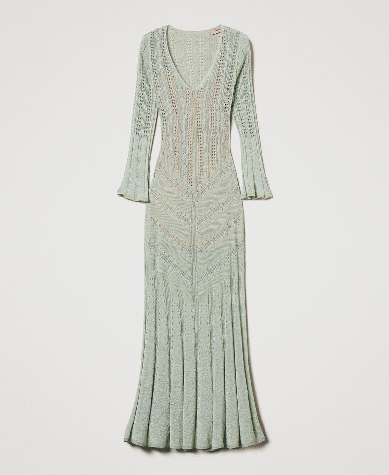 2-in-1-Maxistrickkleid Nymphe Lurex, hell Frau 251TT3180_12455_0S