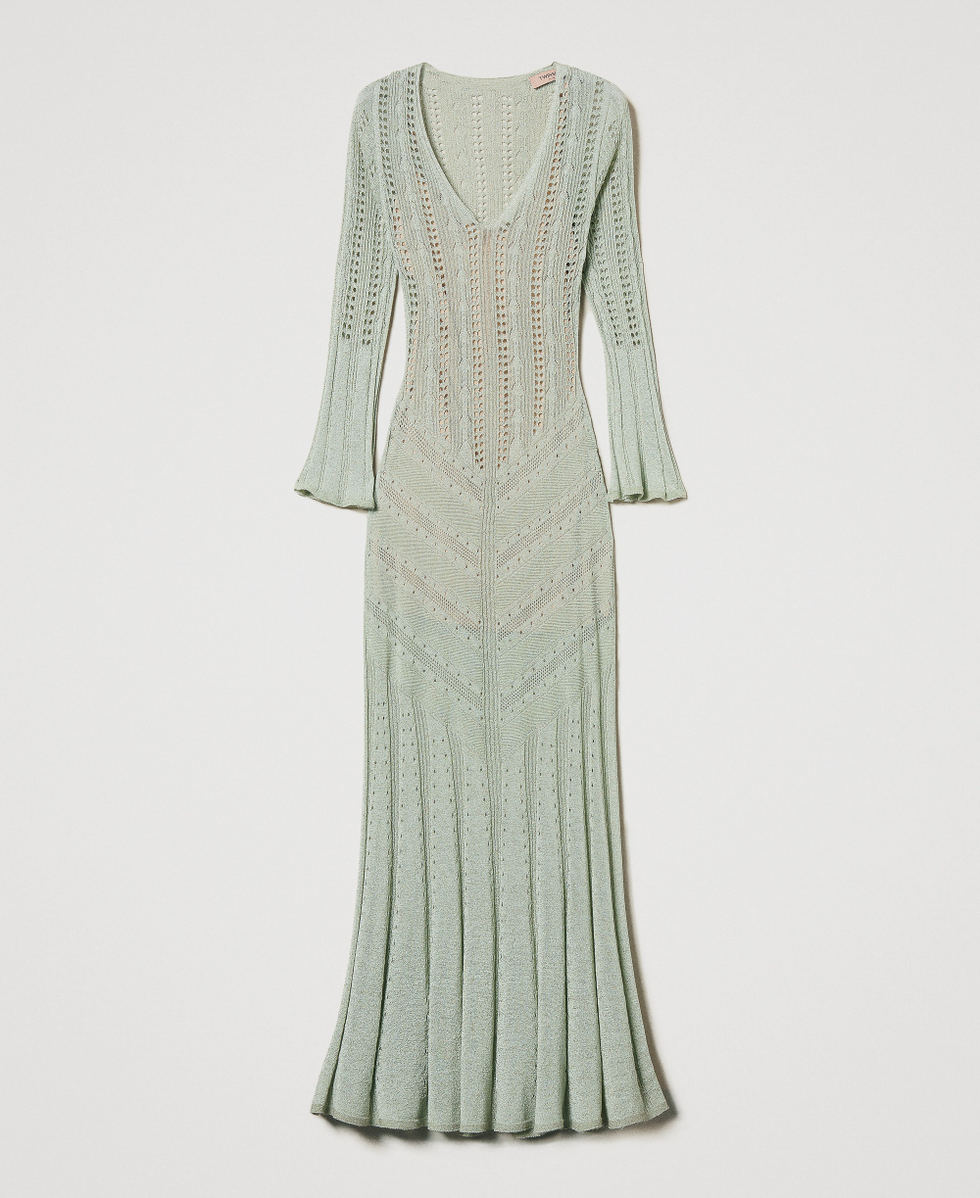 Long dual-use knit dress Light Nymph Lurex Woman 251TT3180_12455_S0