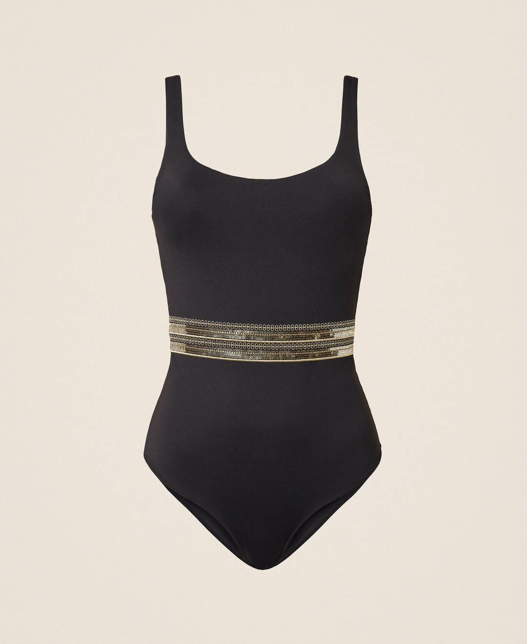 Maillot de bain une pièce avec sequins brodés