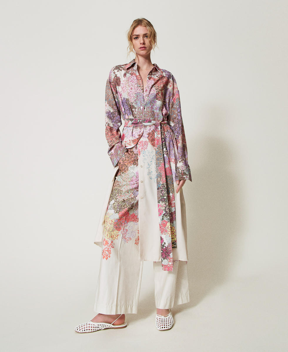 MYFO long floral shirt dress Summer Sand Camouflower Woman 251AQ2070_12416_01