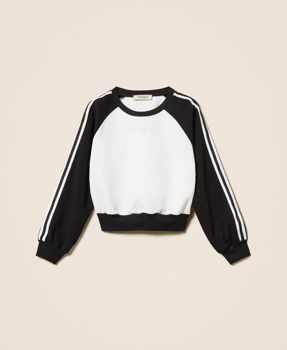 Sweat-shirt color block avec rayures