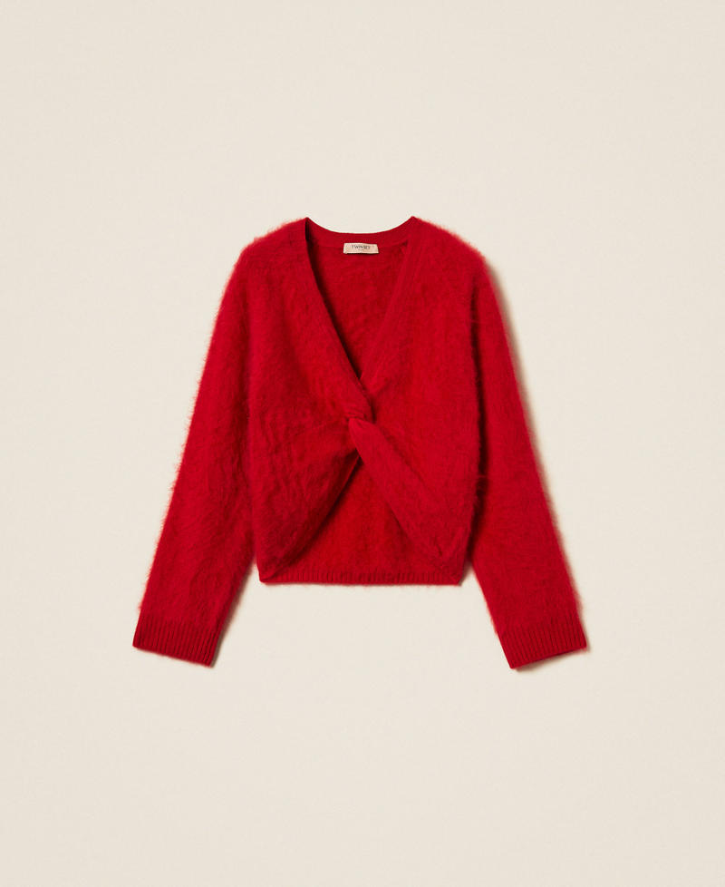Brushed wool jumper with knot Bloody Mary Woman 262TT3025_13464_S0