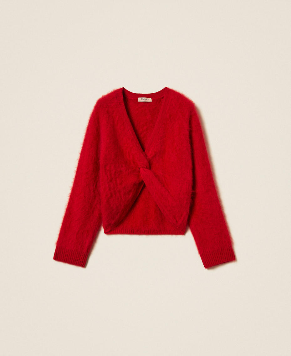Brushed wool jumper with knot Bloody Mary Woman 262TT3025_13464_S0