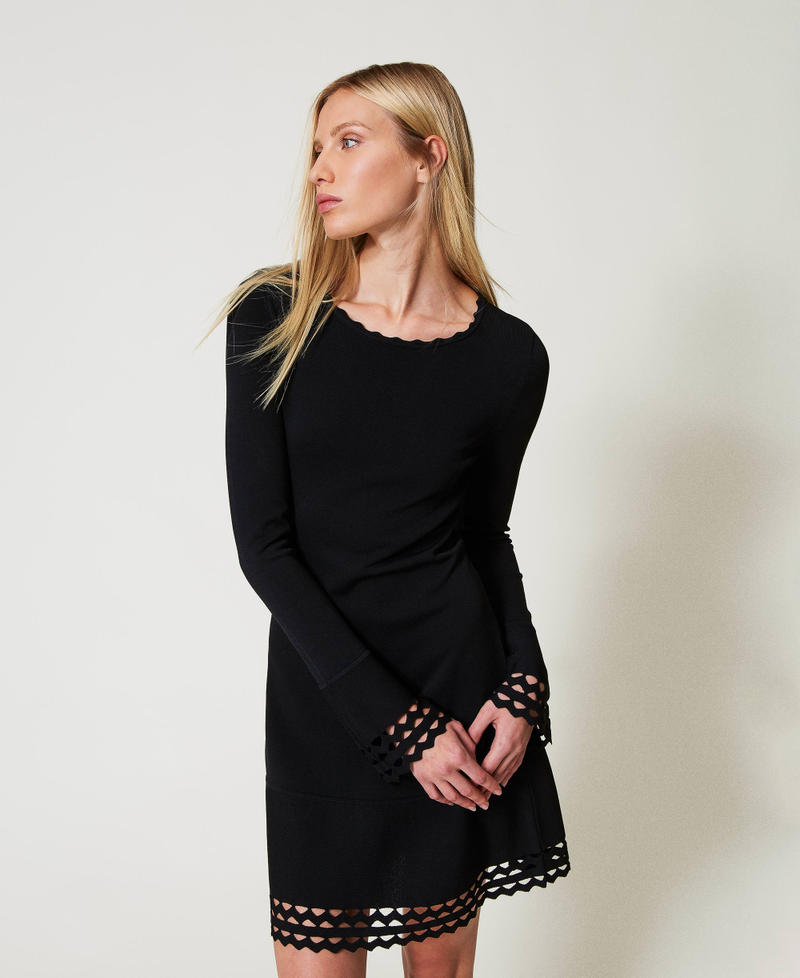 Short dress with geometric pattern