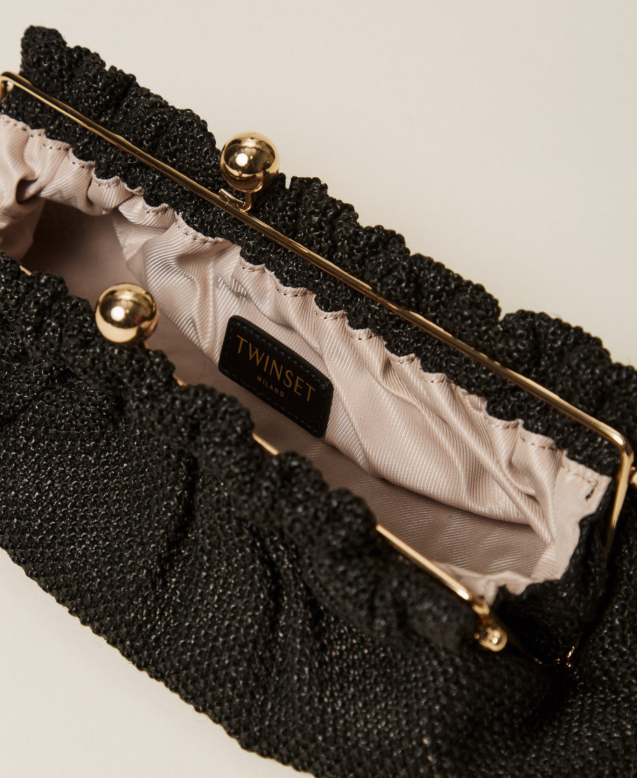 Pochette en raphia avec charm Noir Femme 261TD8280_00006_04