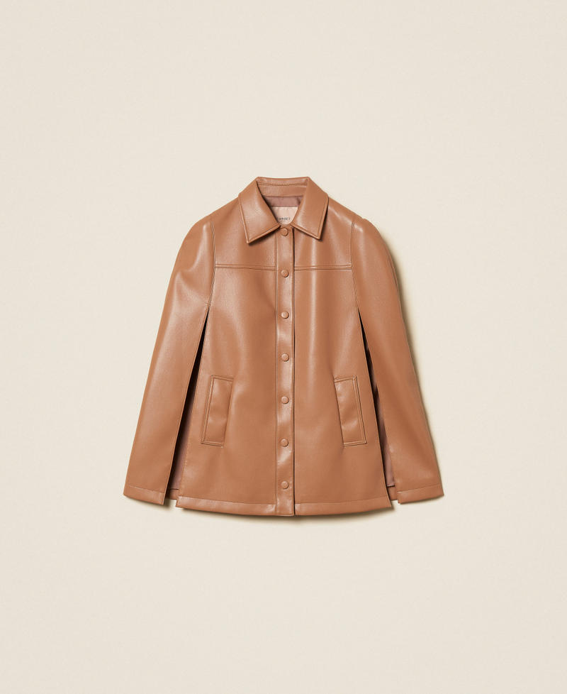 Blouson cape effet cuir Caramel Camel Femme 261TP2041_11718_S0