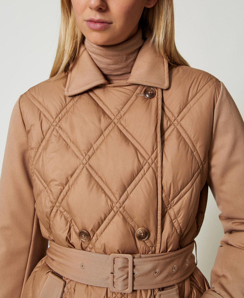 Double-breasted quilted puffer jacket