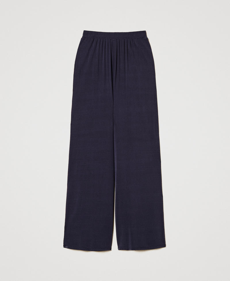 Palazzo trousers in jersey Classic Blue Woman 251LM2MEE_11956_S0