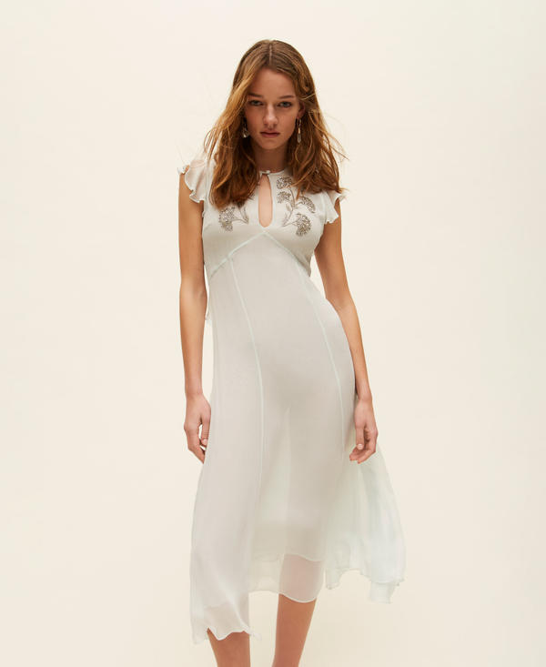 Hand embroidered long dress