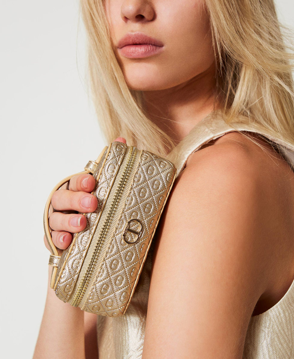 Jewellery bag with Oval T logo all over Yellow Gold Woman 251TH7044_10366_T0
