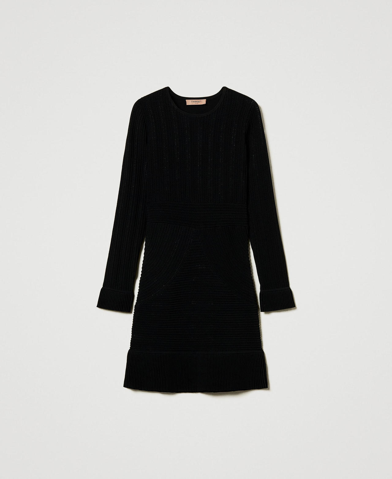Scee by twin set Abito corto in maglia con mix di punti