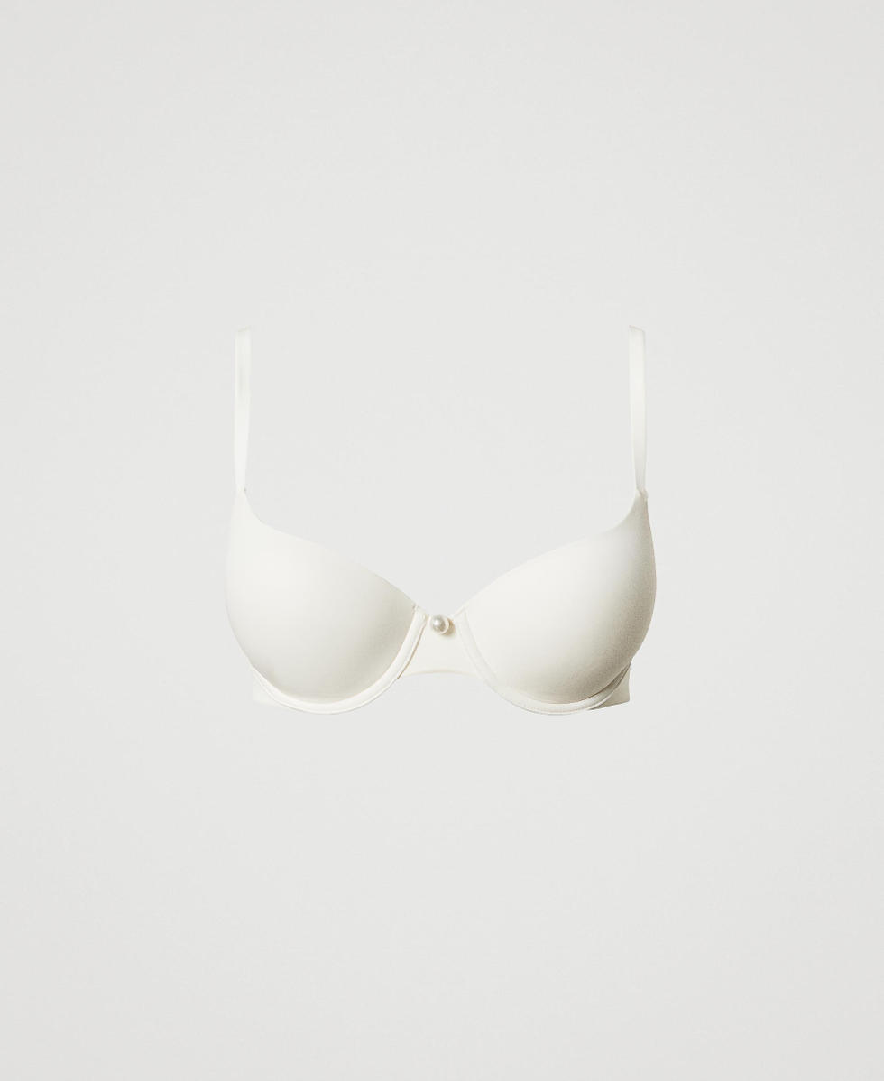 Sujetador push-up en charmeuse Blanco Antique White Mujer 242LL6G45_00245_S0