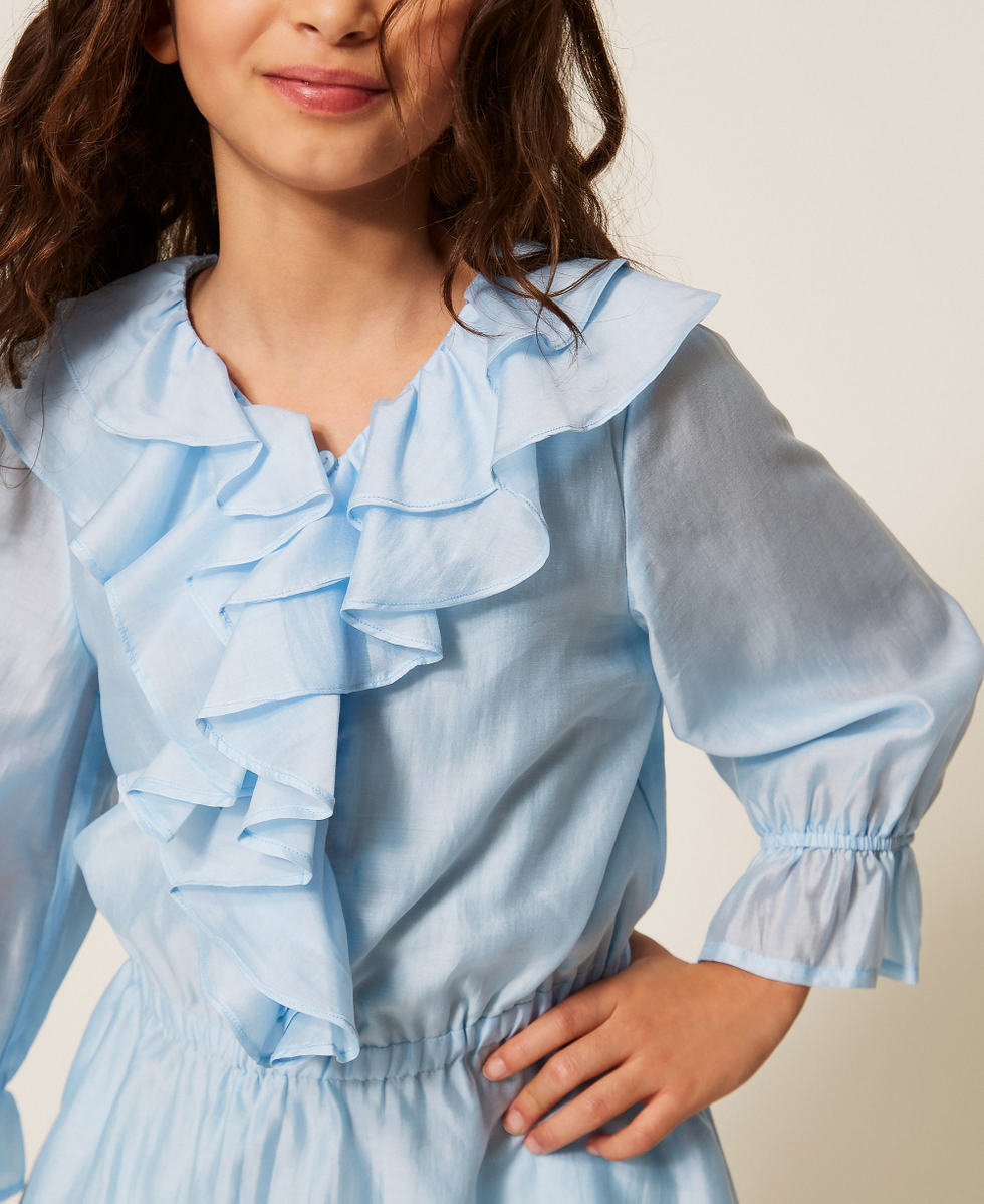 Robe courte en voile avec volants et smocks Skyline Fille 261GJ2110_04614_04